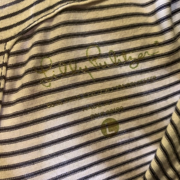 Large Lilly Pulitzer Womens Dress Blue Stripe Cotten Resort holiday vacation - Picture 6 of 6